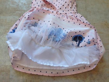 Šaty minnie myška růžová modrá 9-12m,80 cm spodnič, 80