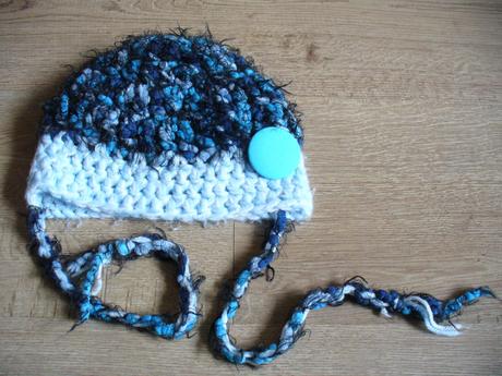 Moherová ručně pletená čepička na 2-3 roky, 80