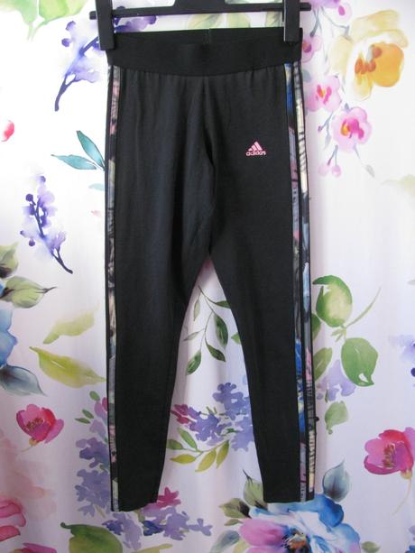 Černé bavlněné elastické legíny adidas, adidas,s
