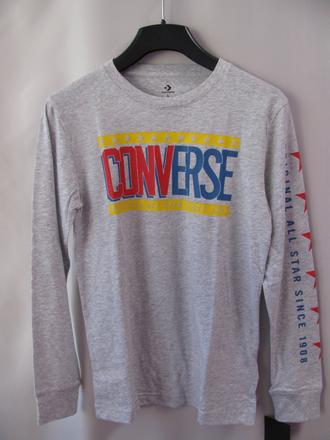 Šedé bavlněné tričko s logem - converse, converse,158