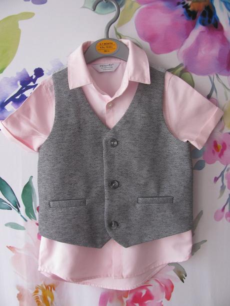 Společenská chlapecká souprava-vesta+košile, primark,92