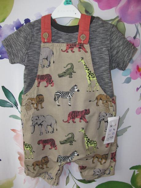 Souprava-kraťasy se zvířátky+tričko, nutmeg,86