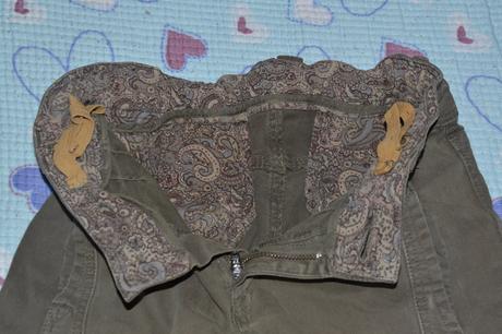 Khaki džíny skiny plátěné kalhoty jezdecký styl, 134