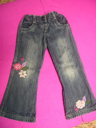 Holčičí džíny zn.marks/spencer s vyšíváním,vel.98 , marks & spencer,98