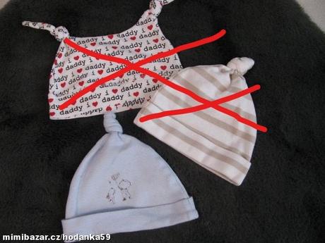 Kojenecké čepičky-vel.3/6 měs./ks-20kč, next,68