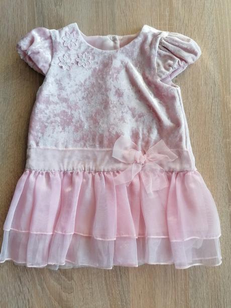 Růžové společenské šatičky vel 3-6 měsíců, george,68