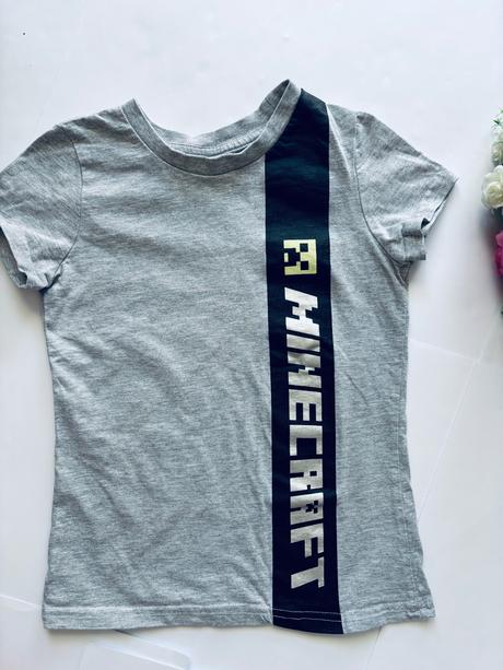 Triko šedé minecraft- v.7/8 let, george,128