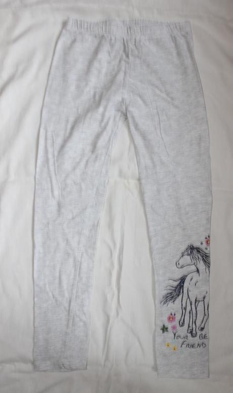 Po130. krásné melír.legíny s koníkem 8-9 let, nkd,134