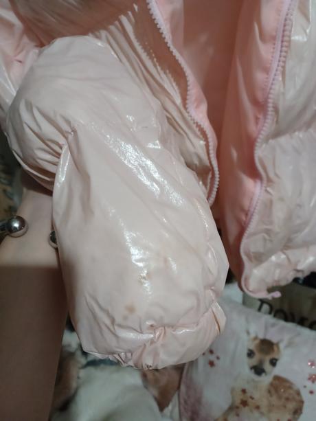 Růžová krátká lesklá bunda shein s / 158/164, s