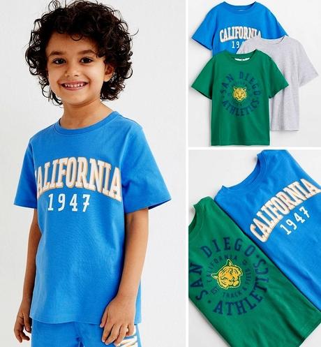 3-pack trička h&m sada california vel. 110/116, h&m,110 / 116