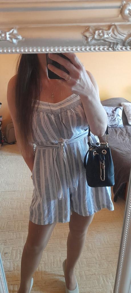 F&f lněný overal s kapsami a páskem, f&f,40