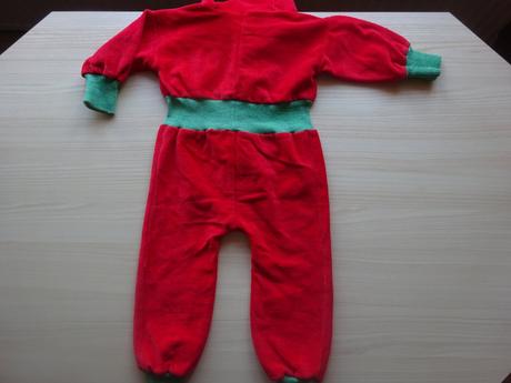 Semišový overal červený, vel. 80, 80