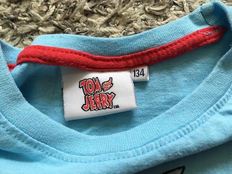 Modré tričko s tomem a jerrym - dl.ruk. (vel. 134), 134