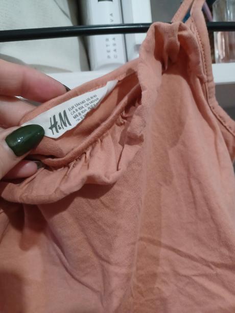 2krát starorůžový / hnědý top h&m 134/140, h&m,140
