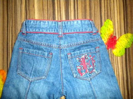 Bomba delší vyšívané riflové kraťasy, 104