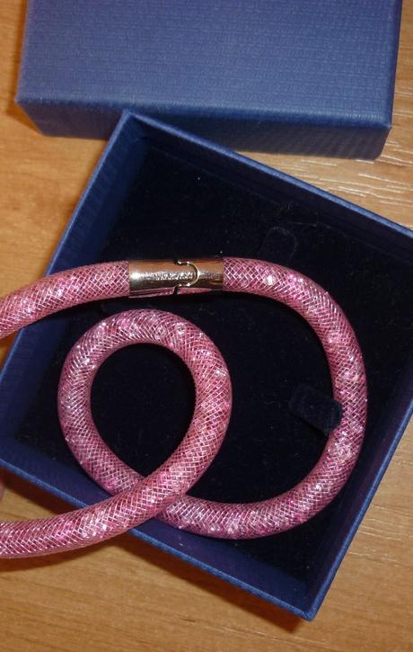 Růžový náramek s krystaly swarovski, swarovski