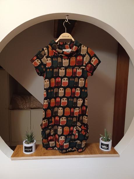 Svetrové šaty se sovičkami s/m, s