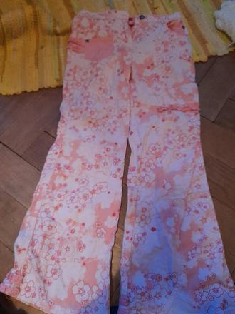 Kytičkové růžové kapsáče kalhoty na holku, vel 116, 116