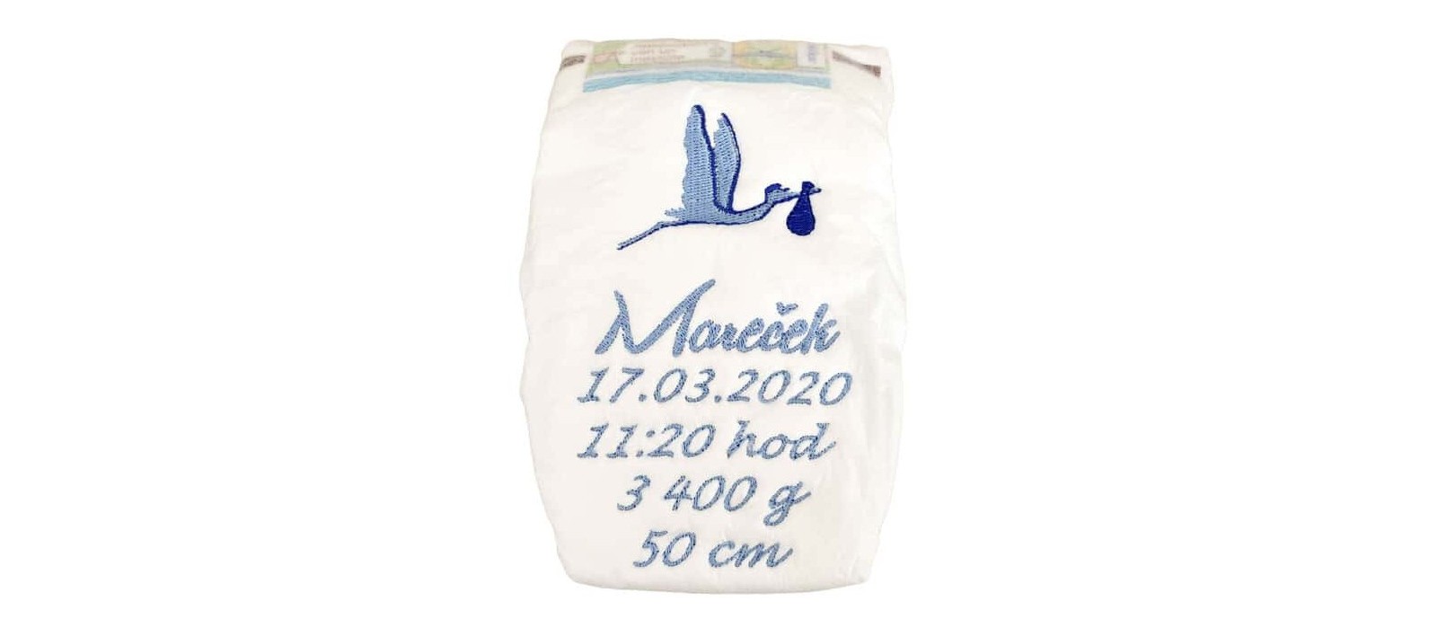 Vyšívaná plenka s vlastní výšivkou Vyšívaná plenka s vlastní výšivkou