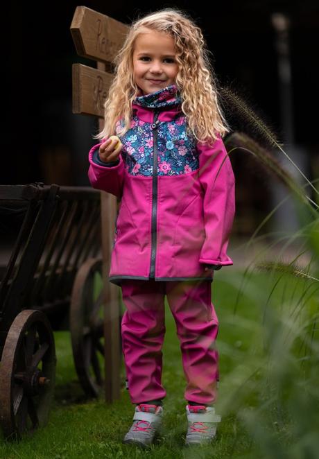 Softshellová bunda unuo kytičkovaná s fleecem, unuo,110 / 116