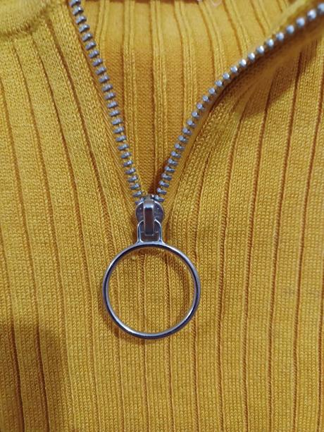 Hořčicový žebrovaný top, h&m,140