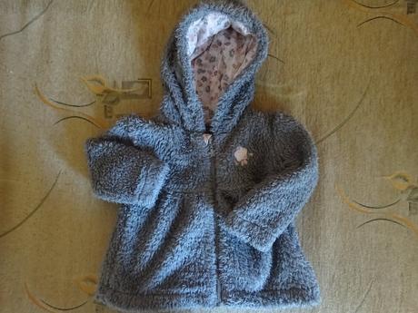 2x mikina chlupatá s kapucí, vel. 80, f&f,80