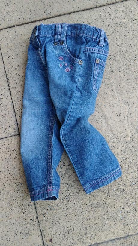 Jeans / džíny / rifle / rifličky s aplikacemi, matalan,86