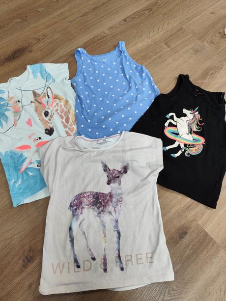 Tričko / tílko 4x - vel. 122/128, h&m,122