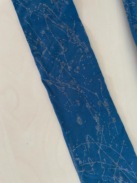 Nenošené silonky se stříbrným vzorem, vel není měř, xs