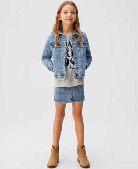 Dívčí džínová bunda mango světlá vel. 140, mango,140