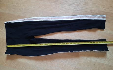 Legíny s růžovobílým pruhem hm basic, h&m,140