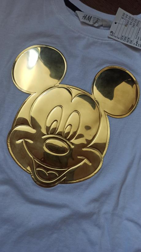Bavlněné tričko mickey, h&m,140