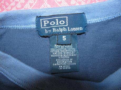 Chlapecké modré bavlněné tričko, ralph lauren,110