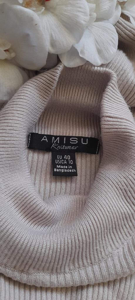 Amisu midi šaty z vroubkovaného úpletu, amisu,40