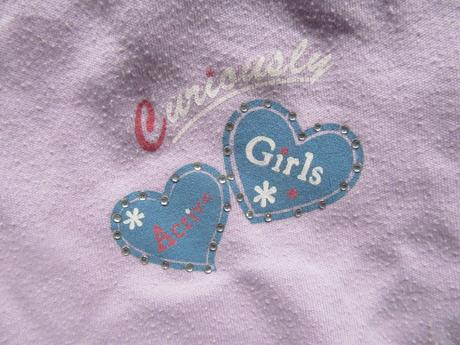 Dívčí fialové kraťasy se srdíčky, vel. 104, 104