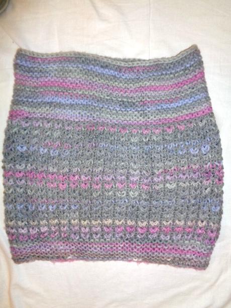 Luxusní šedorůžovofialkový zimní nákrčník,