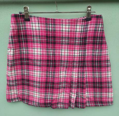 Teplá zimní káro mini sukně popin - vel.s, s