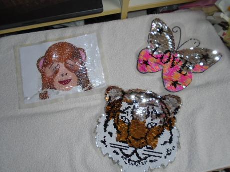 Otáčecí flitrové obrázky k našití,