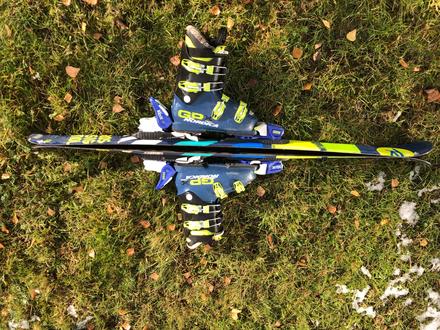 Lyže rossignol 128 + boty nordica 23-23,5 +hůlky, rossignol,120-129 cm