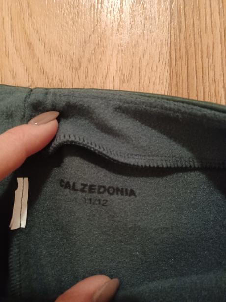 Tmavě zelené koženkové termo legíny 11/12, calzedonia,152