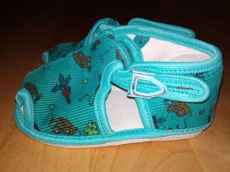 Papučky zelené s myškou cca14 cm, 22