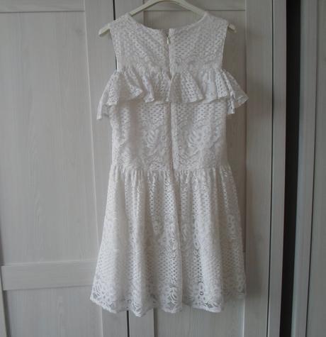Bílé krajkové šaty šatičky, f&f,158
