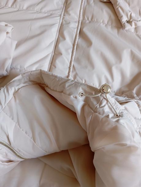 Puffer zimní bunda krémová, sinsay,42 / xl