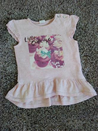Světle růžová tunika s volánkema a madeirou na ruk, f&f,86