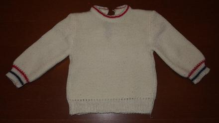 Bílo červeno modrý svetr 68, 68