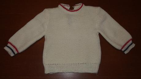 Bílo červeno modrý svetr 68, 68