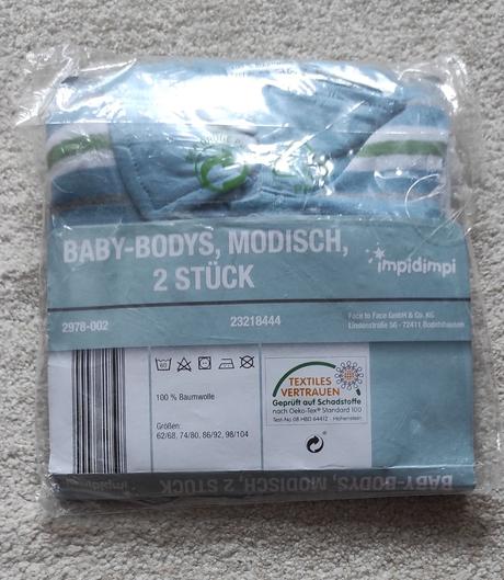Dětské body impidimpi 2 ks, vel. 74/80 nové, impidimpi,74