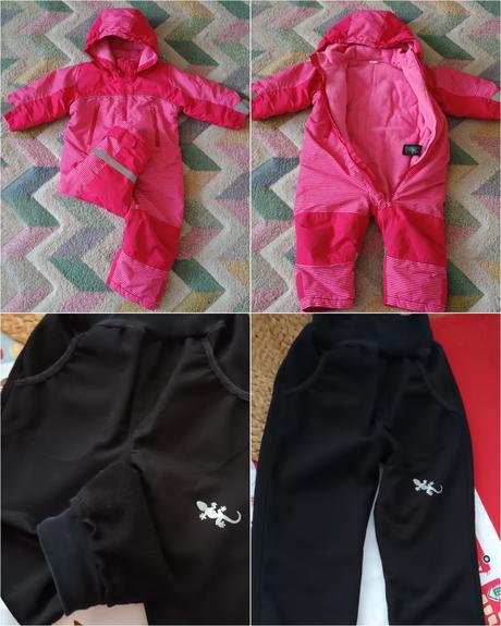 Komplet- zimní kombinéza h&m +softshellové kalhoty, h&m,86