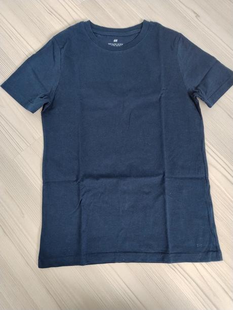 Tmavě modré tričko s kr. rukávem h&m vel. 146/152, h&m,146