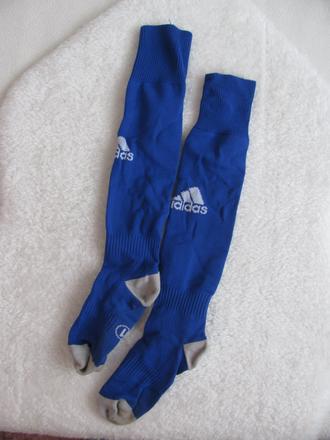 Dětské modré fotbalové štulpny adidas, adidas,140
